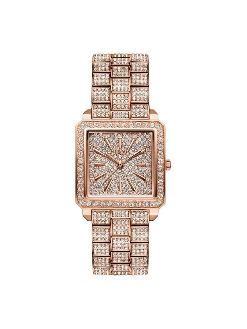 NWT JBW Cristal Quartz Diamond Crystal Rose Dial Ladies Watch